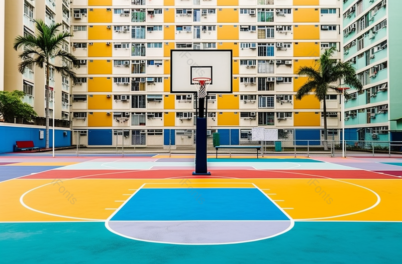 香港彩虹邨篮球场健身运动公寓楼小区城市建筑,高清,摄影图,摄影图片,图片大全,摄影图免费下载